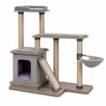 Árbol rascador para gatos de MDF y cuerda de sisal Gris