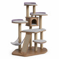 Árbol rascador de madera para gatos con plataformas y hamaca
