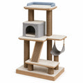 Árbol para gatos de MDF y sisal con varias plataformas y hamaca