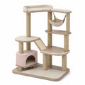 Árbol para gatos de MDF y sisal con hamaca y casa