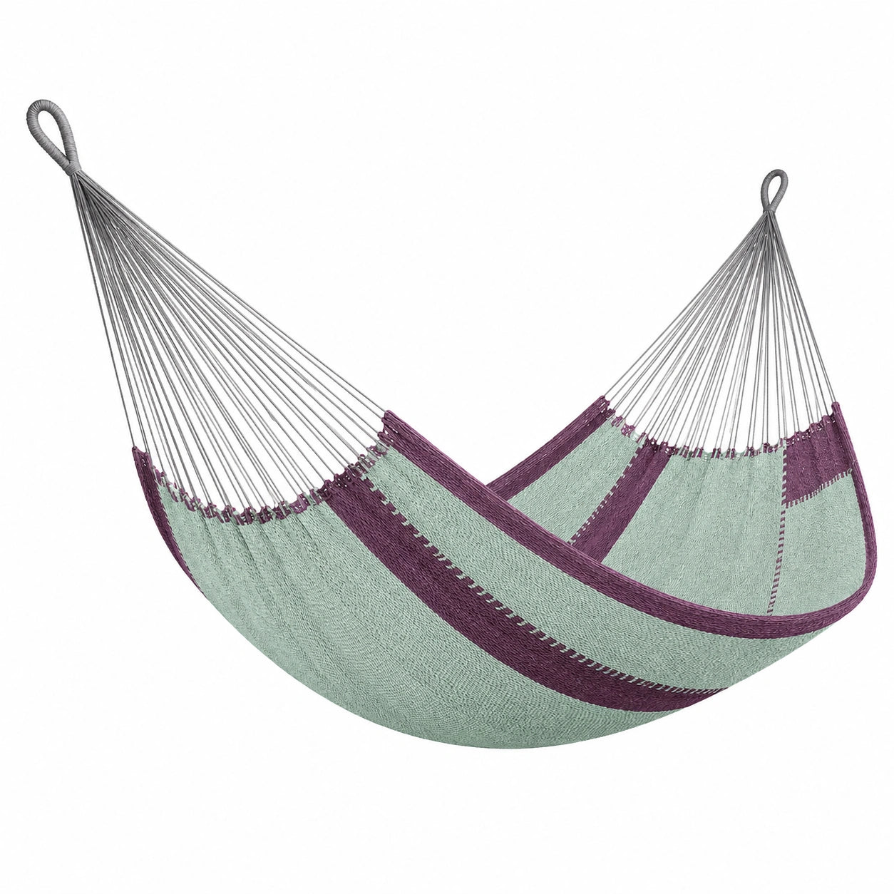 Hamaca de Algodón y Poliéster Verde/Morado 200 cm