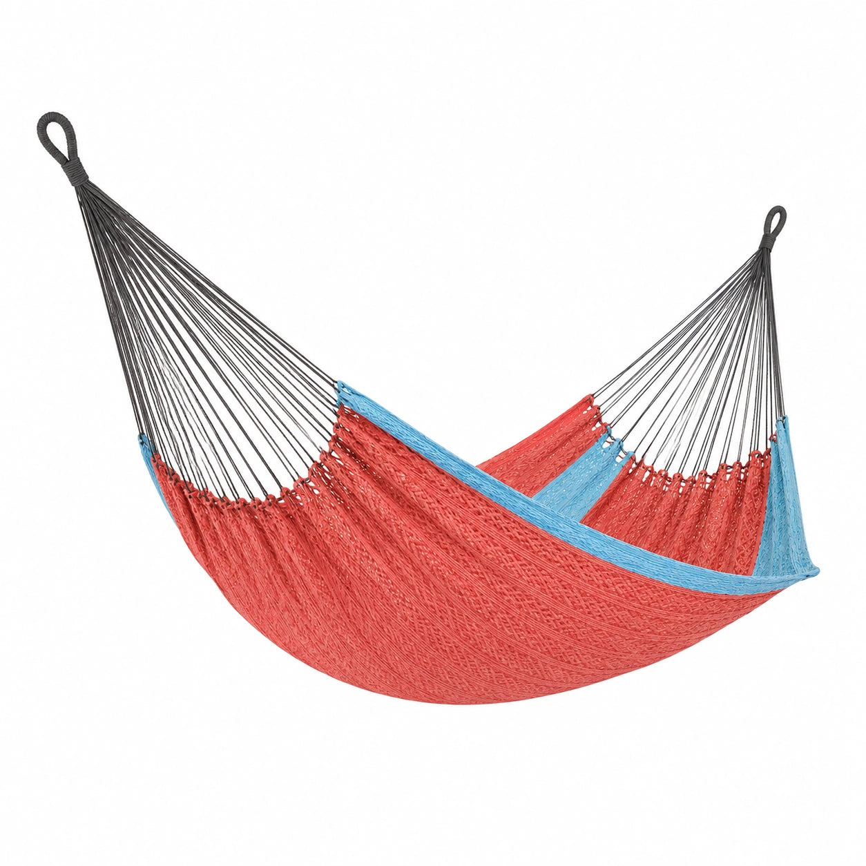 Hamaca de poliéster rojo y azul 200 cm