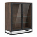 Vitrina de Madera y Vidrio Templado con Marco Metálico 120x40x160 cm