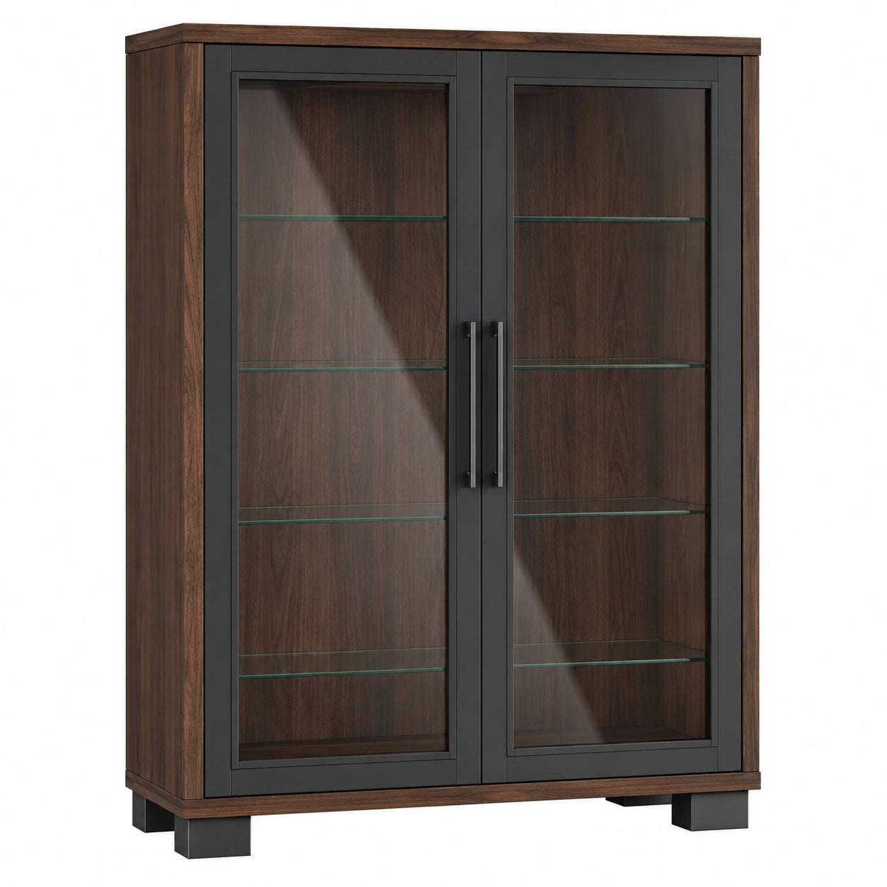 Vitrina de Madera y Vidrio Templado Marrón y Negro 120x40x180cm