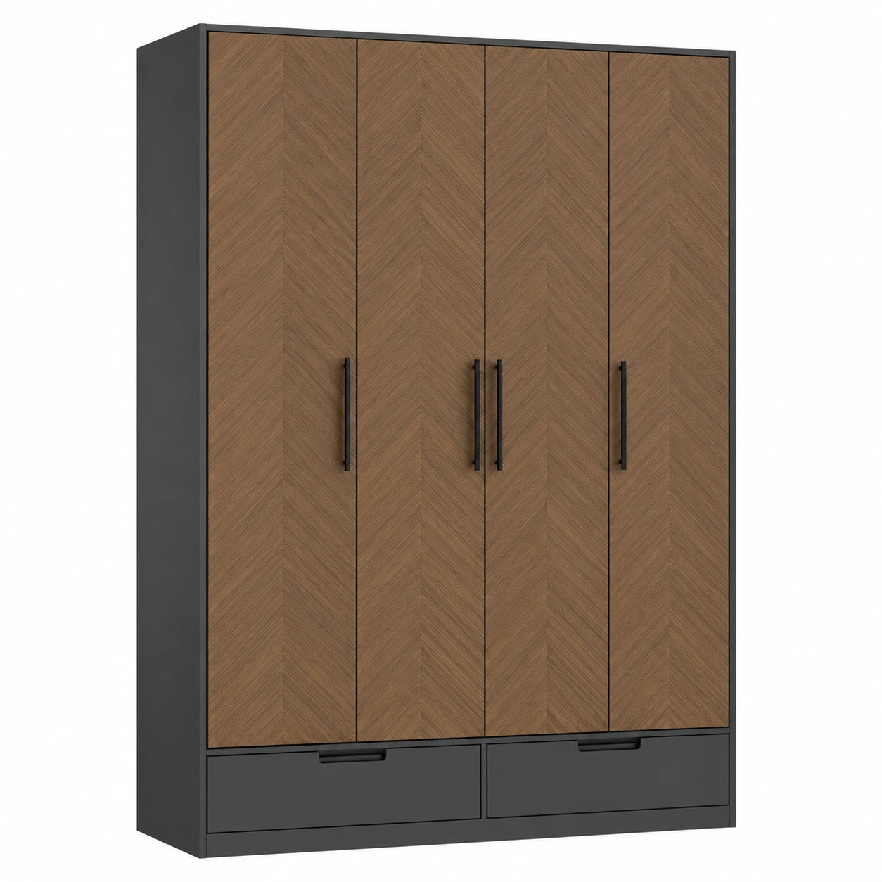 Armario de Madera y Metal con Cajones 180x90x60 cm