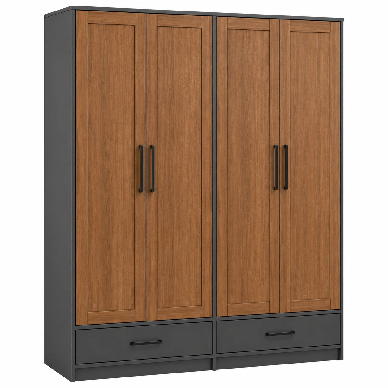 Armario de Madera y Metal con Puertas y Cajones