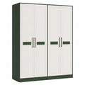 Armario de 4 puertas de madera contrachapada con asas de aleación de metal 200x120x60 cm