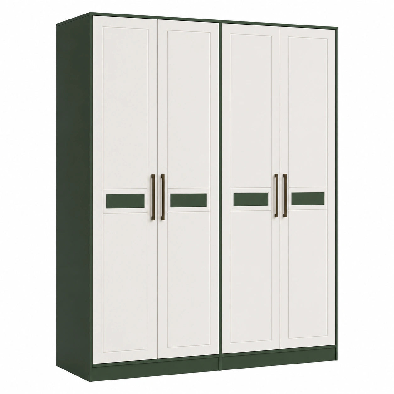 Armario de 4 puertas de madera contrachapada con asas de aleación de metal 200x120x60 cm