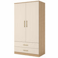 Armario de Madera con Puertas y Cajones Beige y Roble 180x80x50 cm