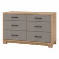 Cajonera de 6 cajones de MDF en Roble y Gris 120x40x75 cm