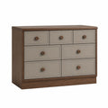Cómoda de Madera y MDF con 6 Cajones Marrón y Beige