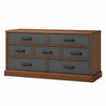 Cómoda de madera y metal con 7 cajones Marrón y Negro
