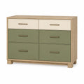 Cómoda de Madera con 6 Cajones Beige/Verde