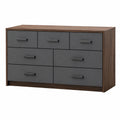 Cajonera de Madera y MDF con 7 Cajones Gris y Marrón
