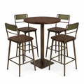 Conjunto de Mesa Redonda y Sillas Altas de Madera y Metal