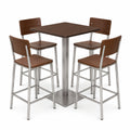 Conjunto de Mesa Alta y Sillas de Madera y Metal