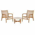Set de Muebles de Jardín con 2 Sillas de Madera y Mesa Redonda