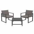 Juego de muebles de terraza de metal gris oscuro