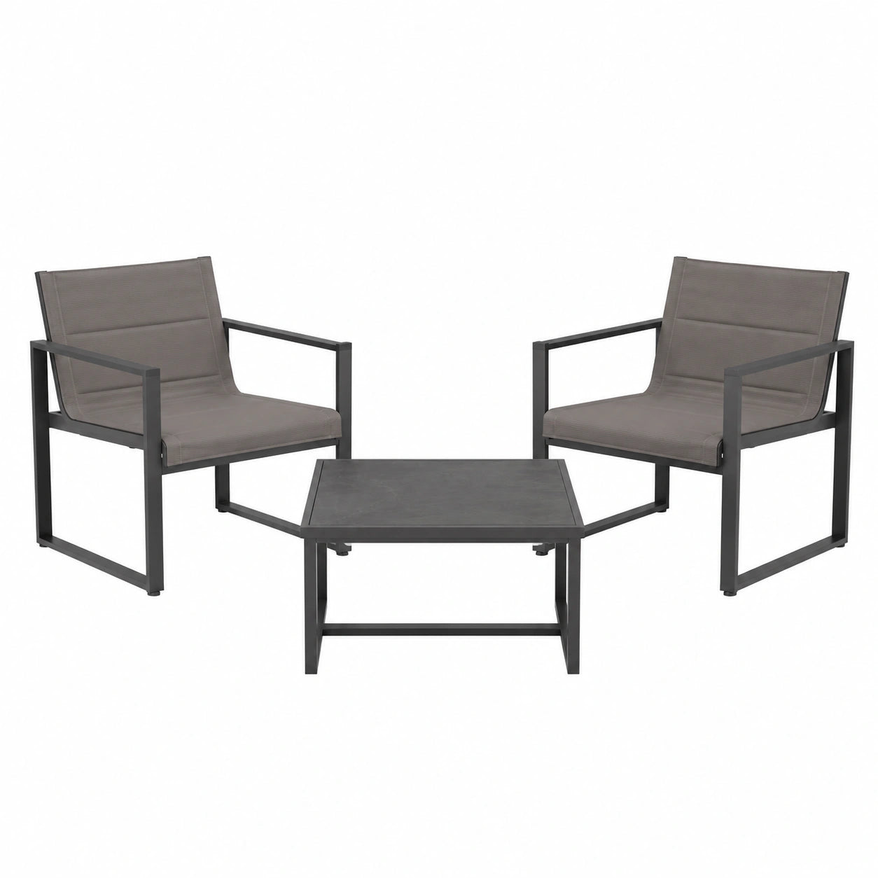 Juego de muebles de terraza de metal gris oscuro